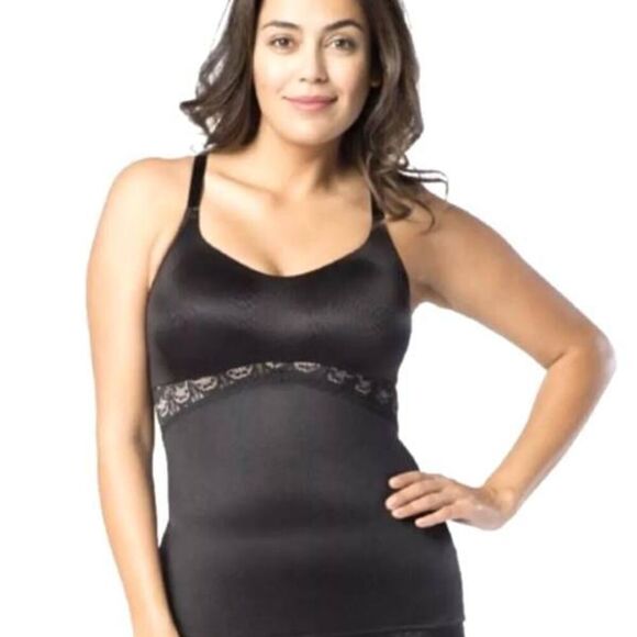 Ruby Ribbon Cami Shapewear *Level 4 Sz 44 Black Lace Full Support Style 3024 - Picture 1 of 5